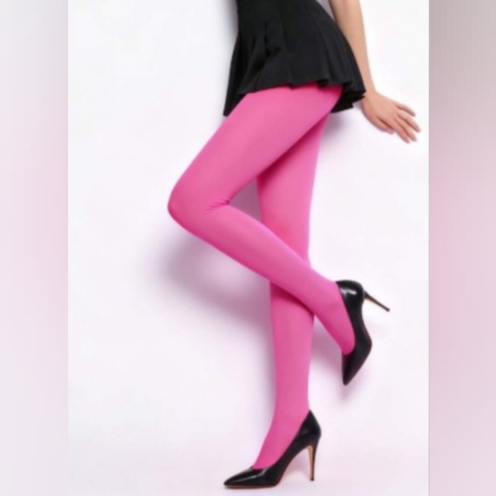 Sexy Shiny Pink SHAPING High Waist Tights • Hoisery • Stockings • Pantyhose
